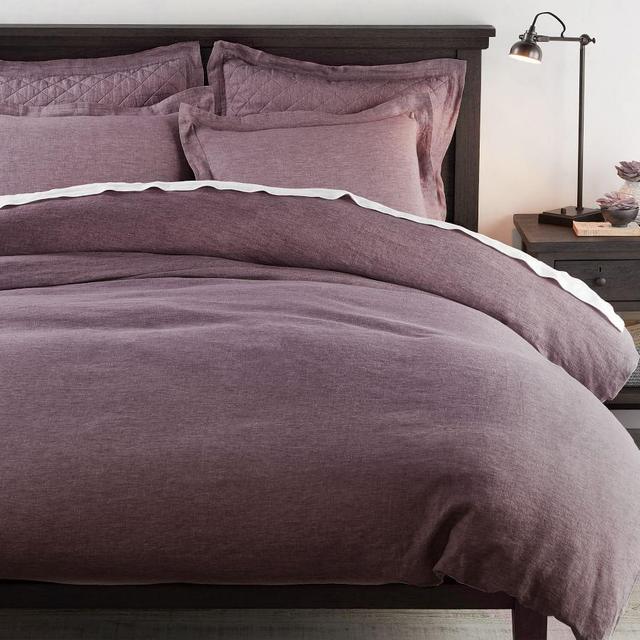 Fig Belgian Flax Linen Duvet Cover, Full/Queen