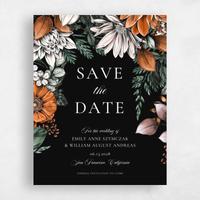 Black Wedding Save the Date - Gardner Bloom