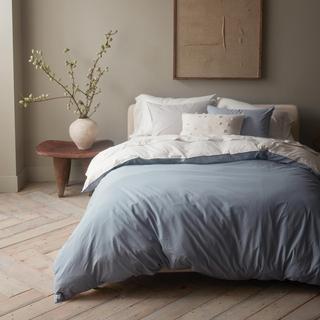 Organic Crinkled Reversible Percale Duvet Cover