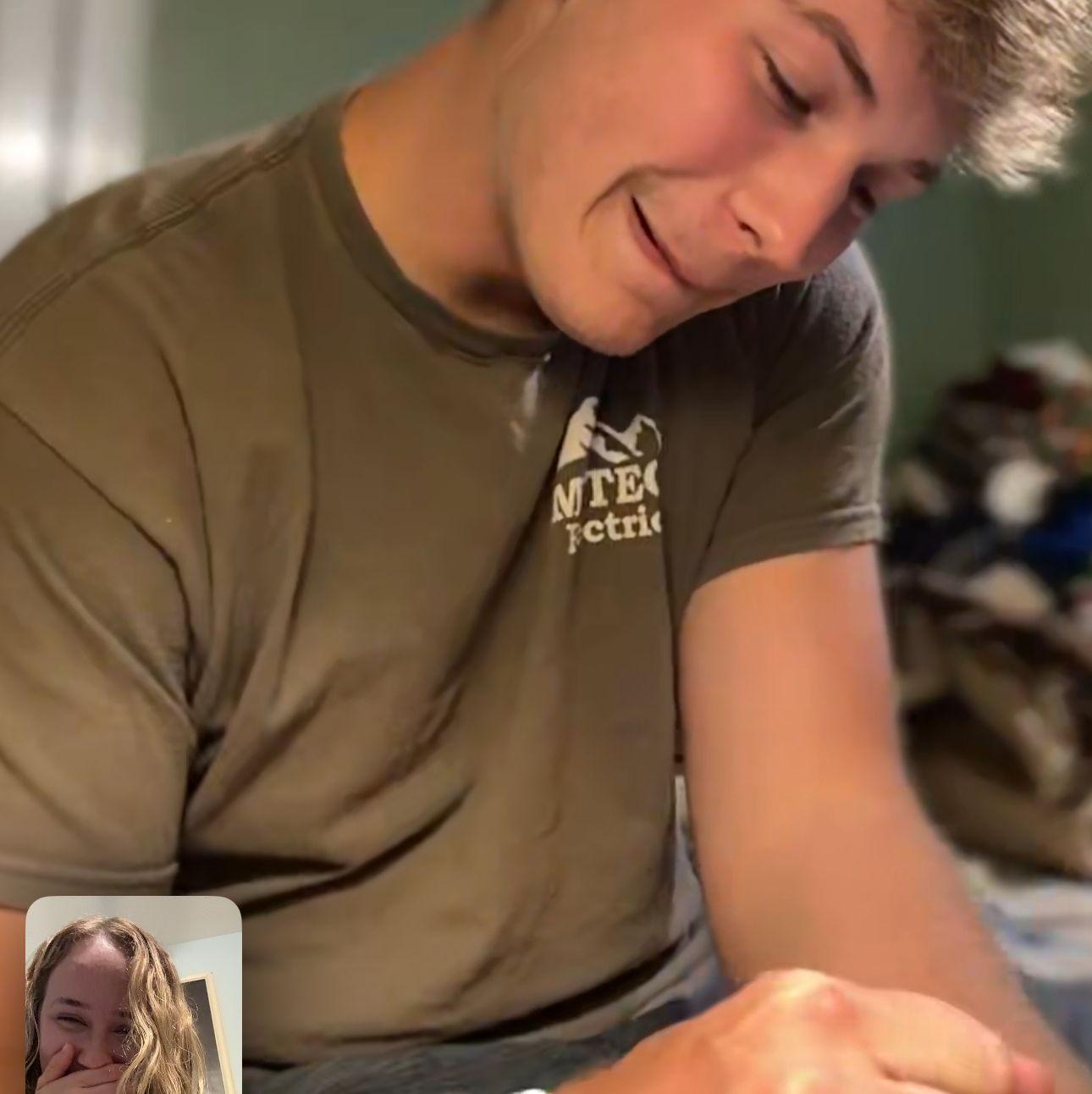 Long distance equals MANY FaceTime calls. Who knows how long we spent yapping while Jake tried to break out of handcuffs lol