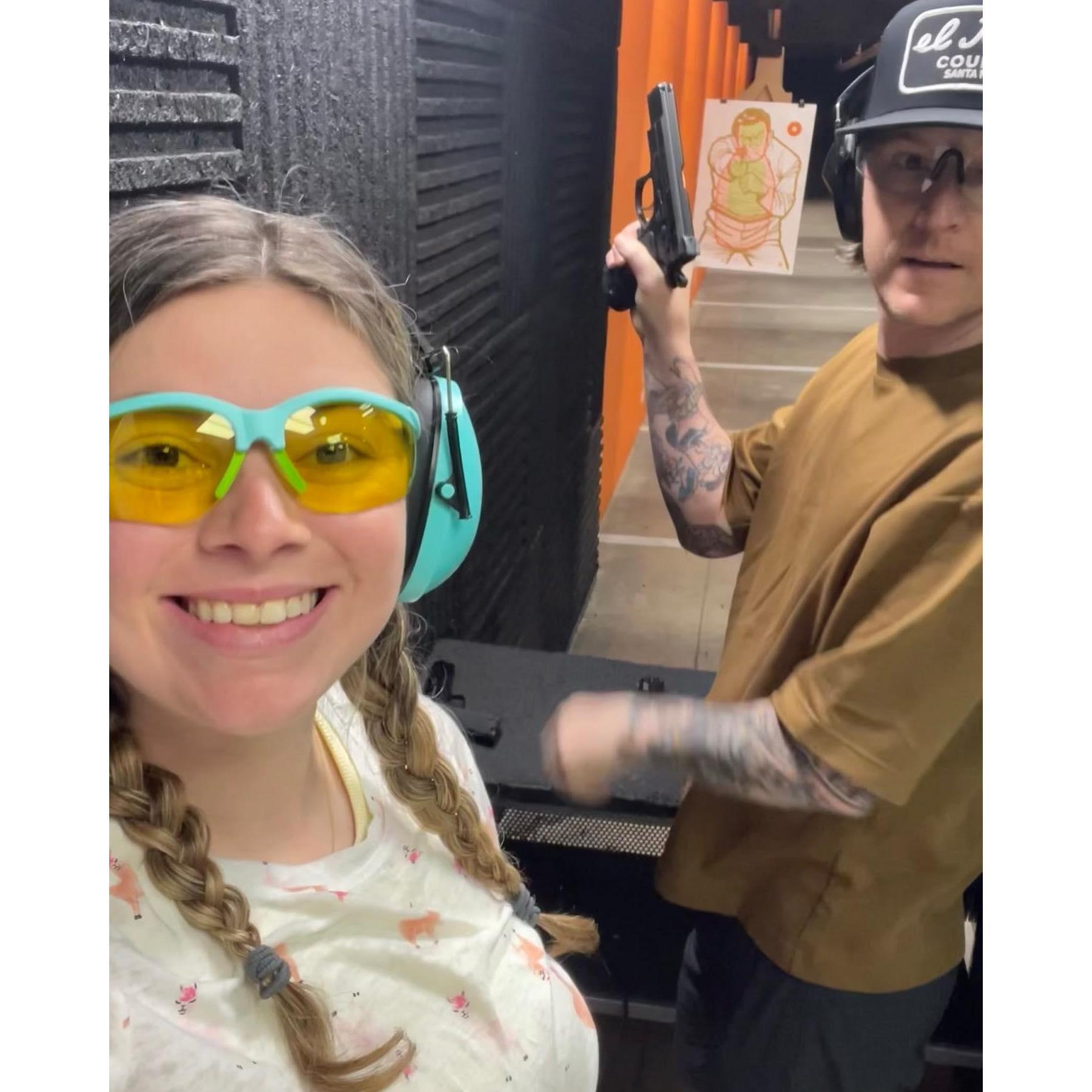 I've overcome my fear of guns, and we enjoy going to the shooting range together.
