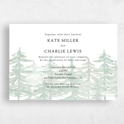 Sage, Green Wedding Invitation - Camden Horizon