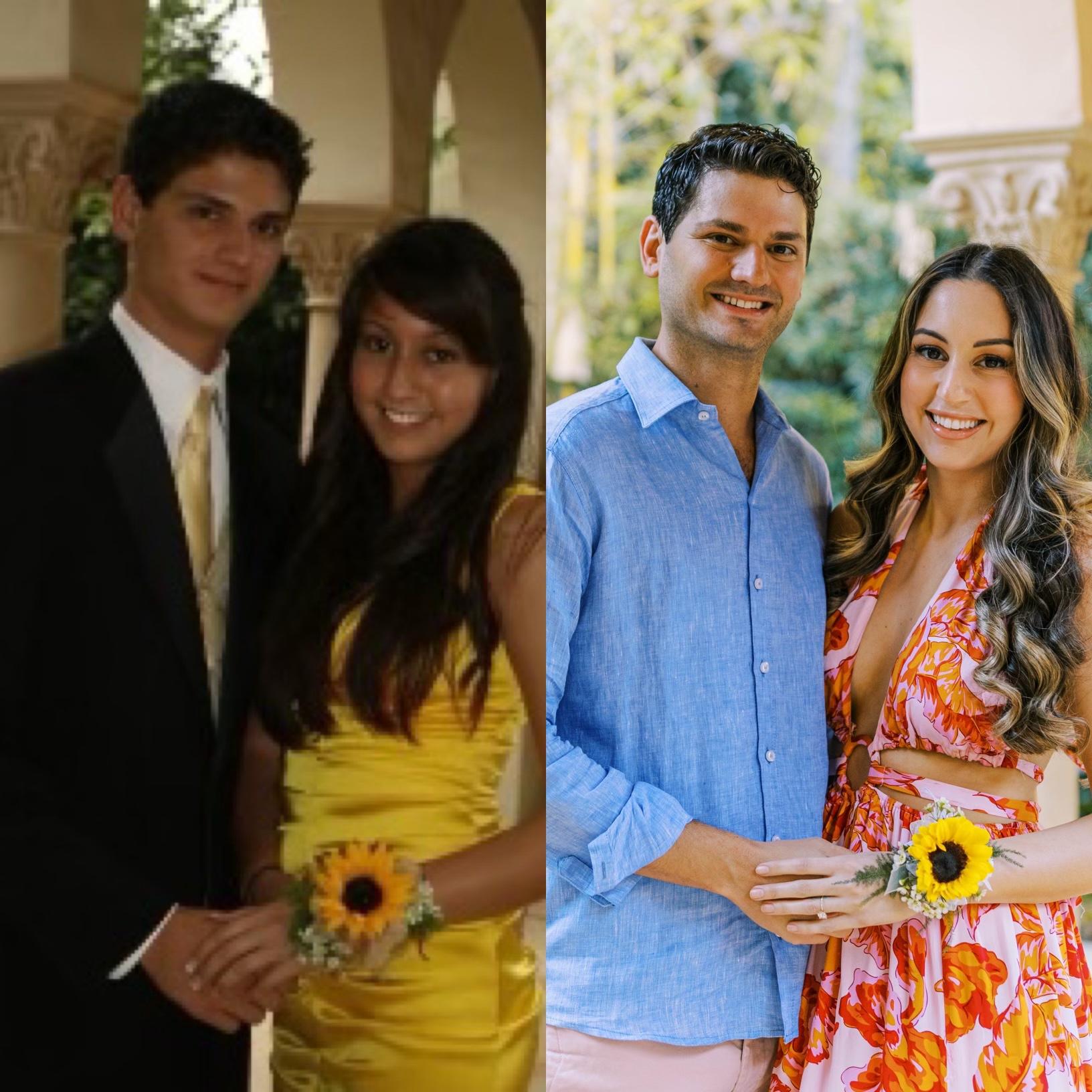 Recreation of our prom photo taken March of 2009, 14 years later…