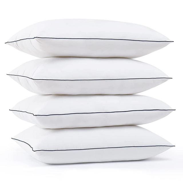 HomeMate Bed Pillows for Sleeping - Standard Size(20"x26") Set of 4 Pillows Allergy Friendly Microfiber Shell Fluffy Down Alternative Filling Breathable Pillow Suitable Back Stomach or Side Sleepers