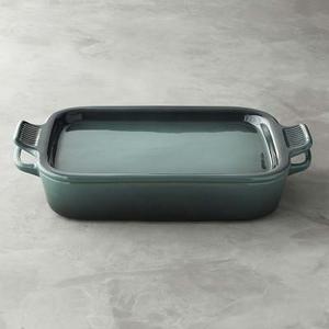 Le Creuset Stoneware Rectangular Baker with Platter Lid, Ocean