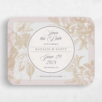 Beige Rounded Wedding Save the Date - Ridgemoor Landscape