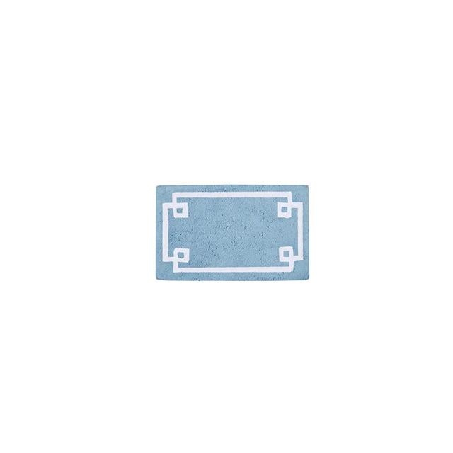 Madison Park Evan 100% Cotton Bathroom Rug Non Slip Backing-Luxrurious Tufted Plush Bath Mat Absorbent, Quick Dry, Spa Design Shower Room Décor, 20x30, Blue