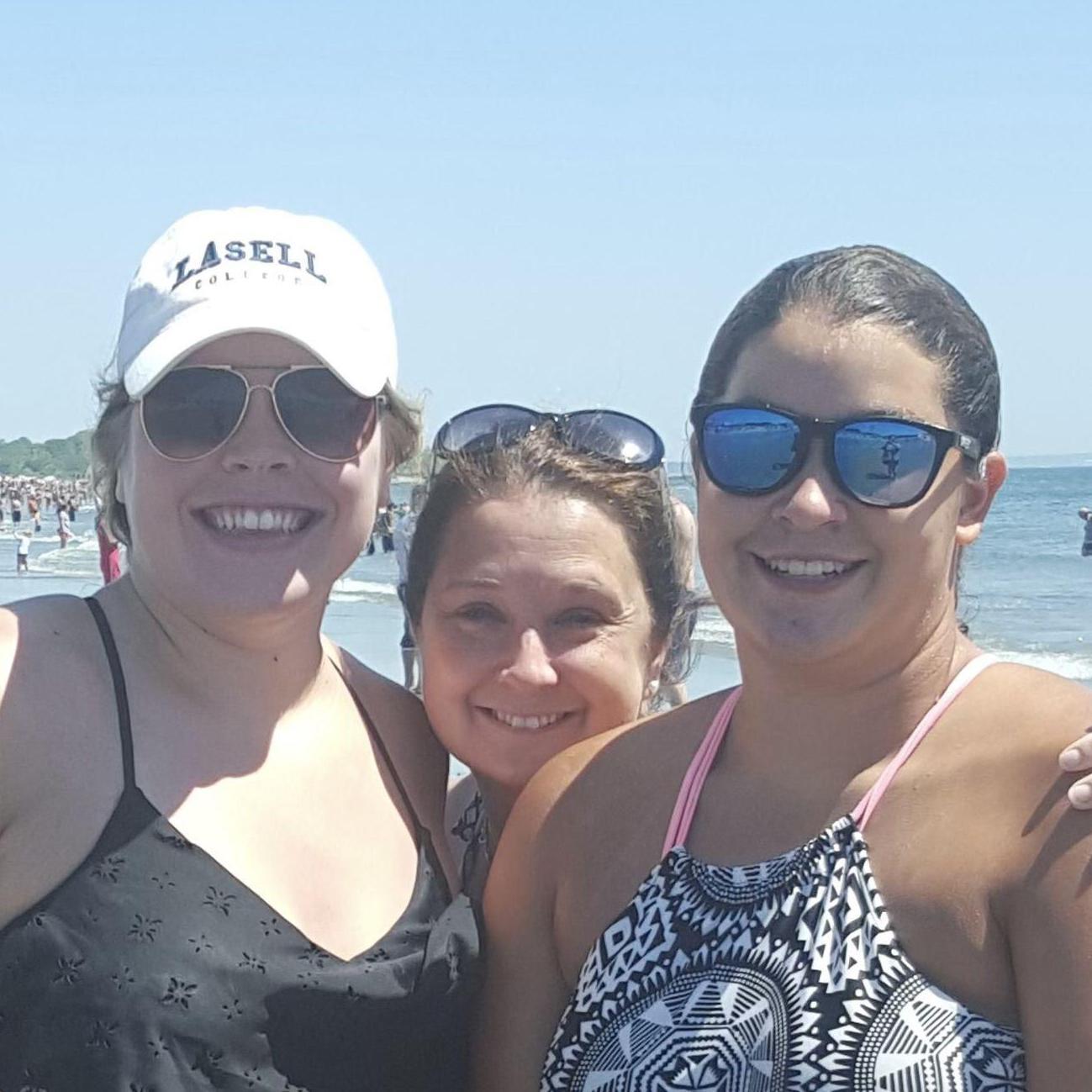 Carol, Aunt Mary, & Kayla at York Beach, ME