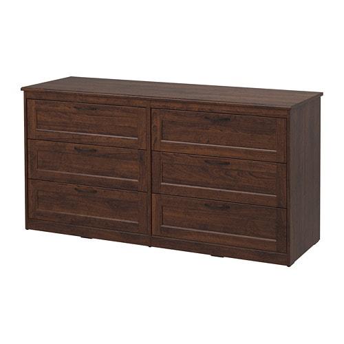 SONGESAND				 White 				6-drawer dresser, white