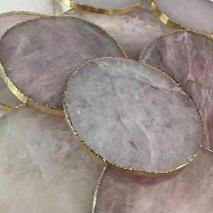 Rose Quartz Crystal Coasters, Love Stone