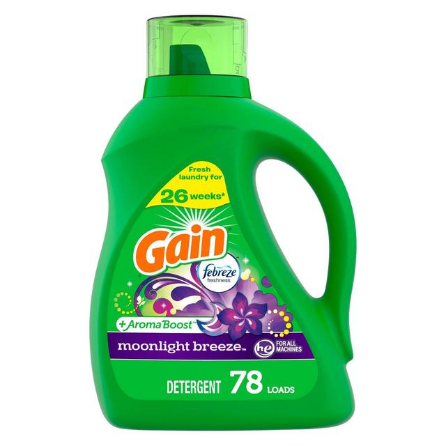 Gain + Aroma Boost Moonlight Breeze Scent HE Compatible Liquid Laundry Detergent - 113 fl oz