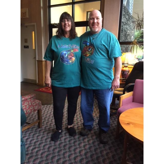 On another motorcycle trip. I had matching t-shirts made.