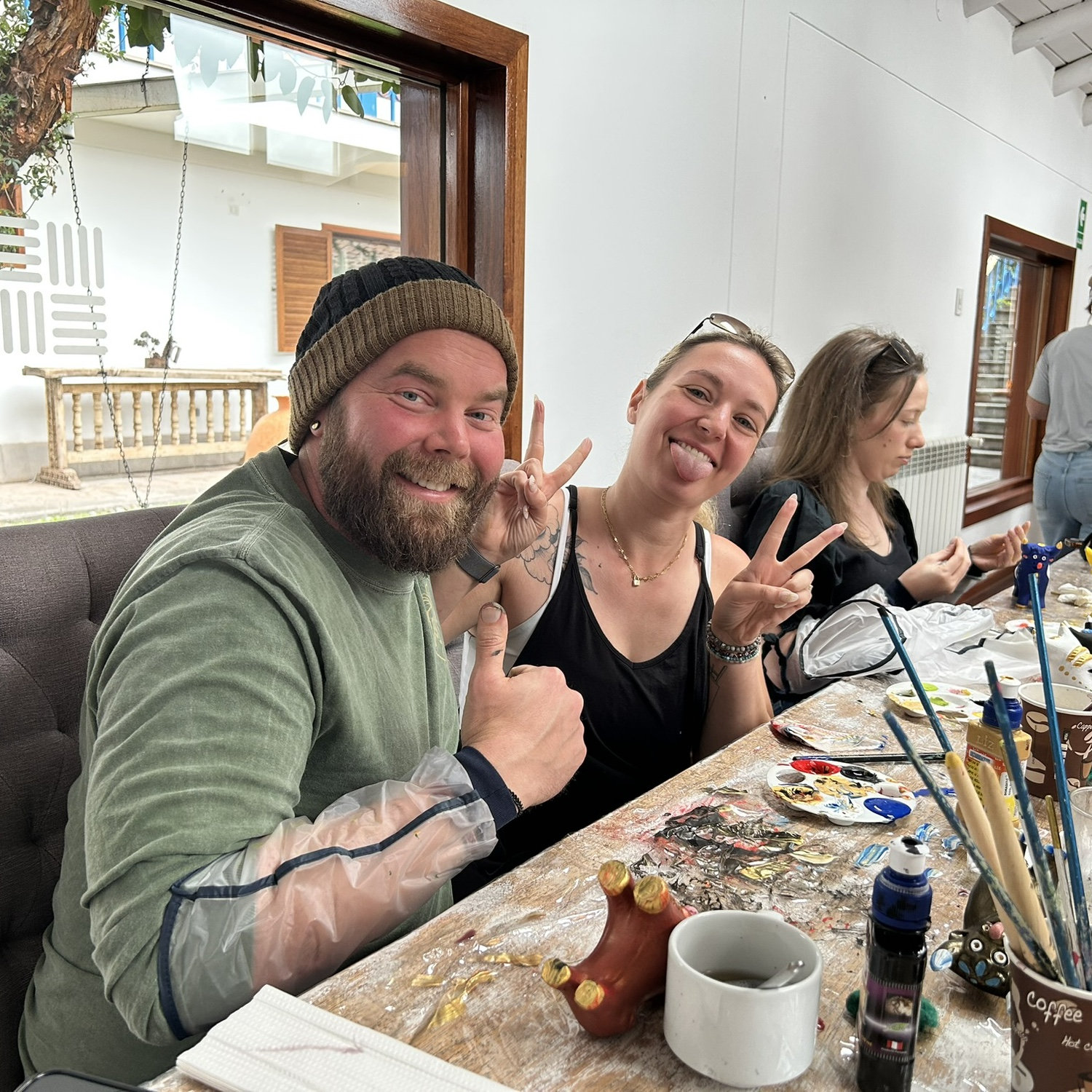 The two art teachers in their element in Peru!