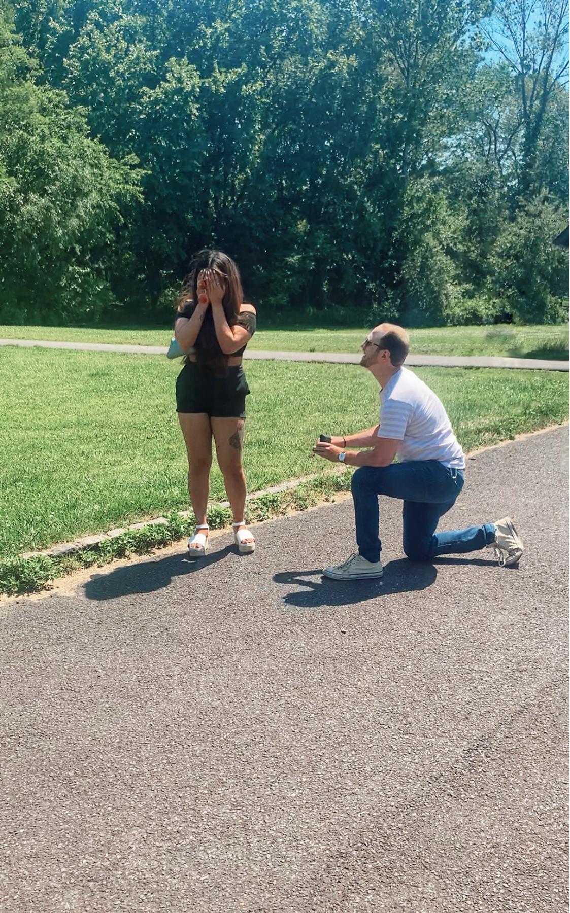 Tim planned a perfect surprise proposal on June 5th, 2021 right where we had our first date!