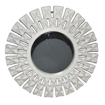 Starburst 24-Inch Round Wall Mirror in White