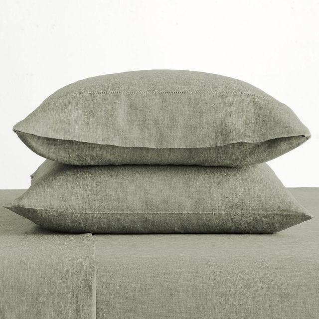 Loden Belgian Linen Extra Pillowcases, Set of 2, King