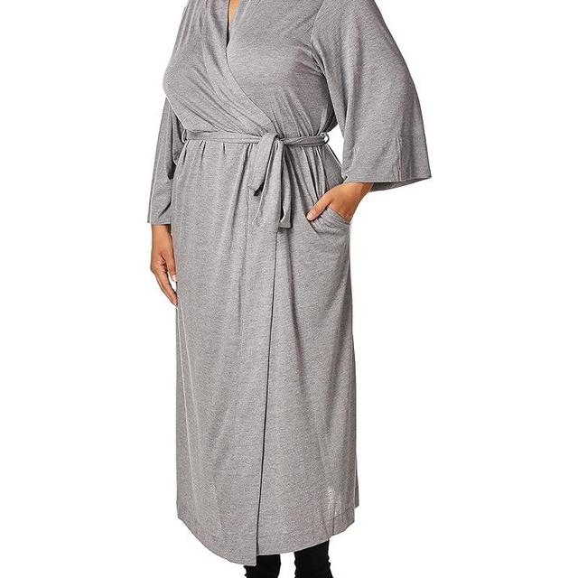 Natori Shangri La Long Robe with Kimono Sleeves, Bathrobe for Women