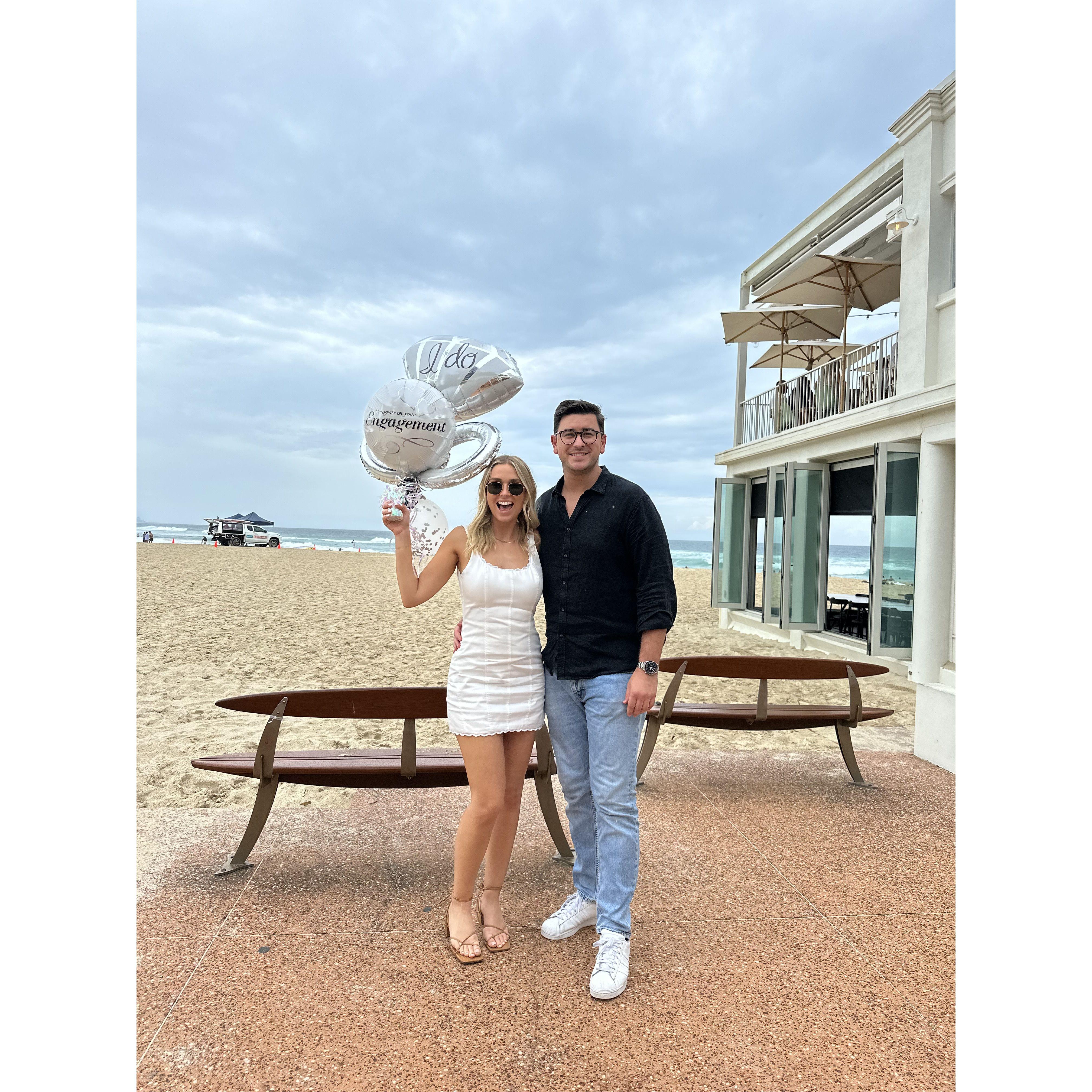 The best friends surprising us with an Engagement lunch at Rick Shores x