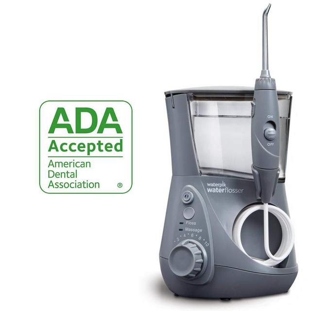 Waterpik Water Flosser Electric Dental Countertop Professional Oral Irrigator For Teeth, Aquarius, WP-667 Modern Gray