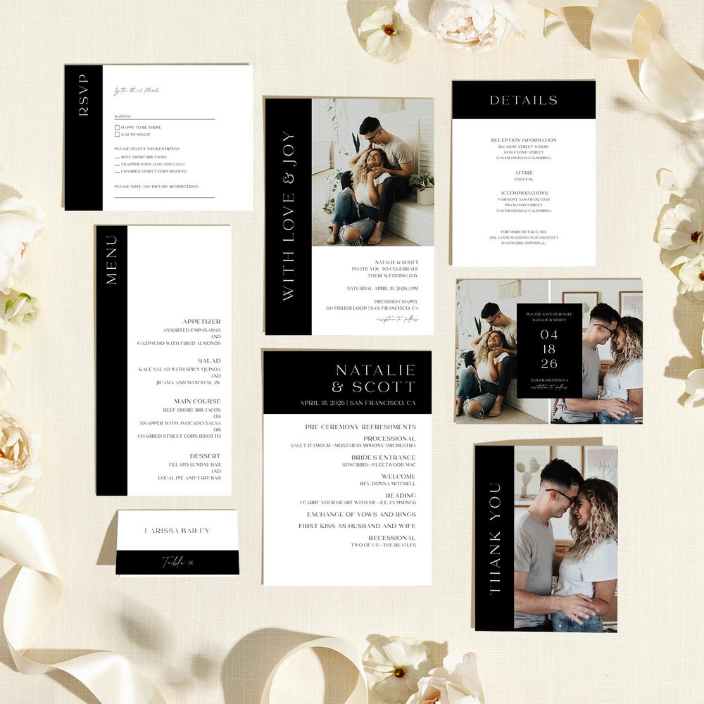 Taos Photo | Periwinkle Gray | Zola Wedding Invitations