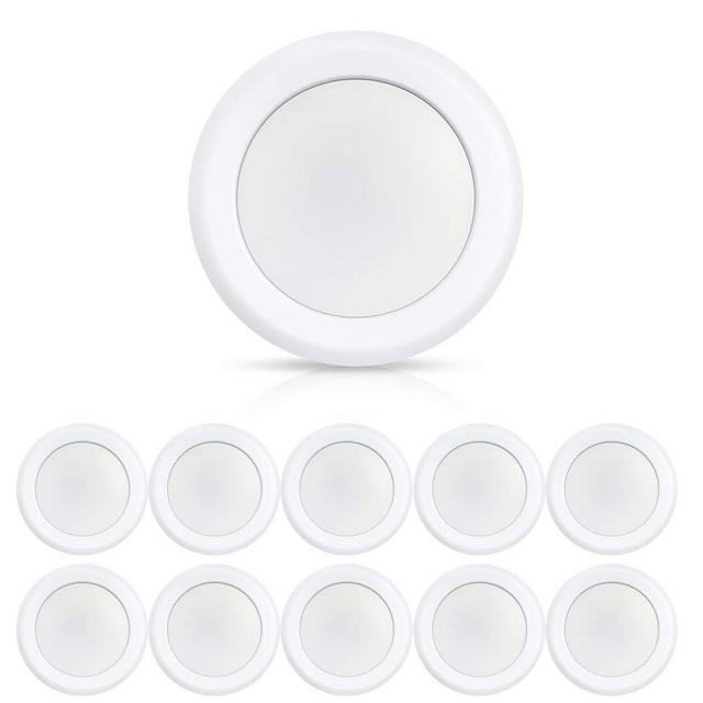 ECOELER 6 Inch LED Disk Light Daylight for Home Improved, 15W Surface Mount Ceiling Light, 5000K, 1100LM, Low Profile Aluminum Baffle Trim, Energy Star & UL-Listed Approved, Pack of 10 Light Fixtures