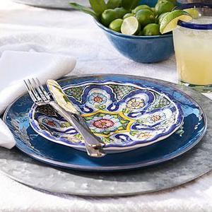 Del Sol Melamine Salad Plate, Mixed Set of 4