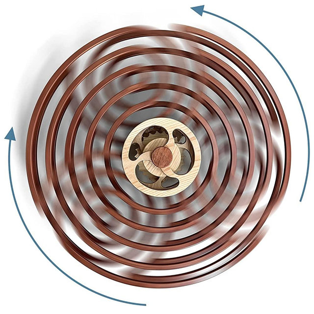 Mindsight Kinetic Wall Art | Wind up to power peaceful 'Ripple' motion (no battery/cords)| Calming Wall Décor for Living Room, Kitchen, Bedroom, Office..| Hand Crafted | Durable Acacia | 1 yr warr