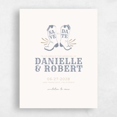 Beige Wedding Save the Date - Tolleson Photo
