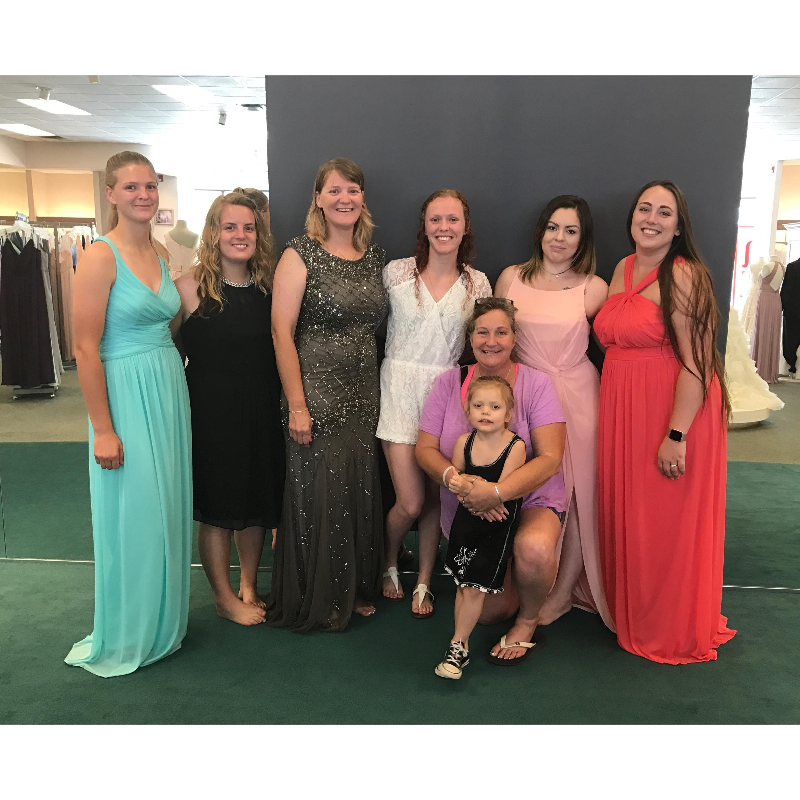 My lovely ladies and I at our dress fittings. It was such a beautiful day; I become emotional seeing how happy the girls were and how amazing they looked. I also found the dress of my dreams.