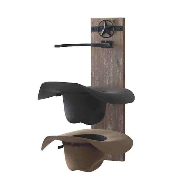 Ryker Ranch Cowboy hat Rack for Wall | Western hat Rack | Rustic Wood and Metal Cowboy hat Holder for Wall | Cowboy hat Hanger