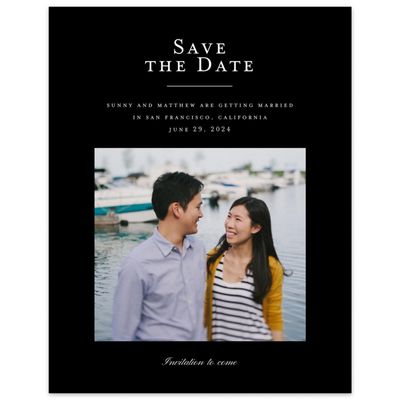 Black Simple Wedding Digital Save the Date - Lucca Photo