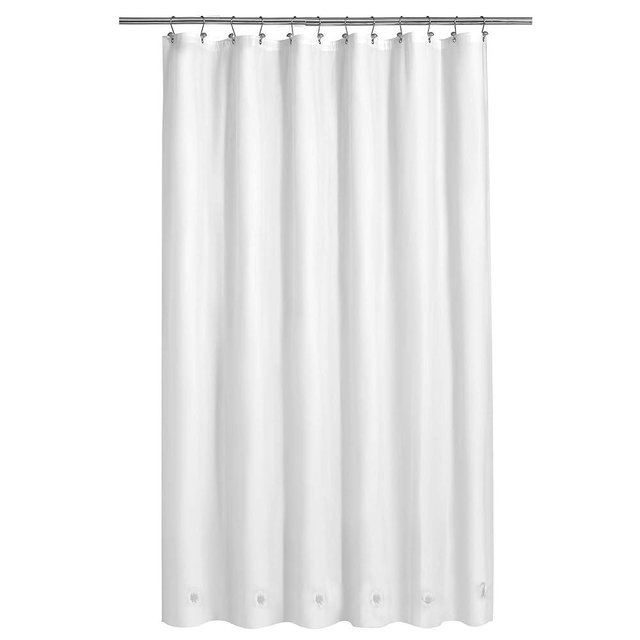 Barossa Design Extra Long Shower Curtain Liner with 6 Magnets - 72" x 84" XL White Waterproof PEVA Shower Liner for Bathroom, PVC Free, Metal Grommets - White, 72x84