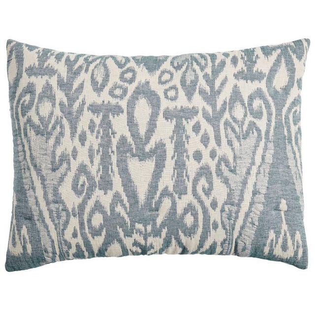 Ikat Jacquard Comforter Sham, Standard, Blue