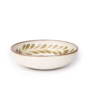 Hand Painted Weeknight Serving Bowl, Tulip Crown - Verdant