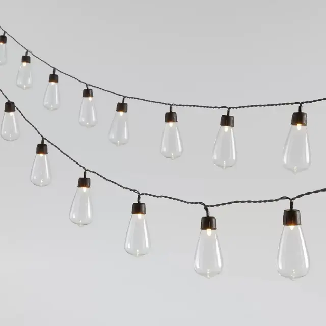 20-Count Solar Drop String Lights, Set of 2