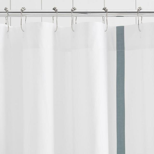Dark Porcelain Blue Clipped Jacquard Curtain, 72 x 72"