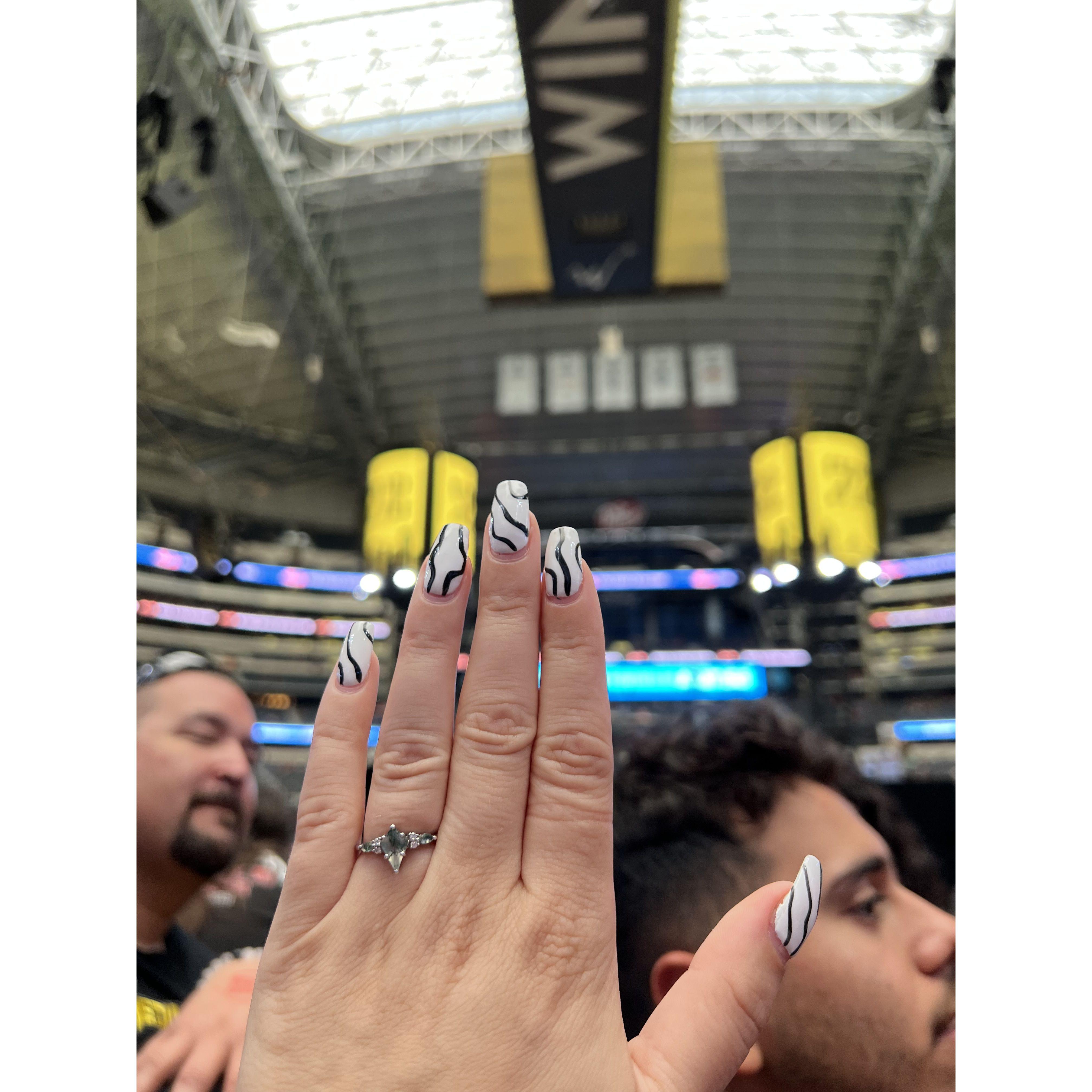 Just bragging. Engaged at a Metallica show. Before everyone knew :)