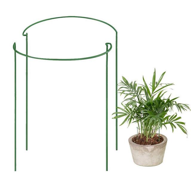 MiaCara 2Pcs Plant Support Stakes - Round Plant Sticks for Potted Plant -Plant Cage for Monstera, Snake Plant, Rose (9.8" Wide x 15.7" High)