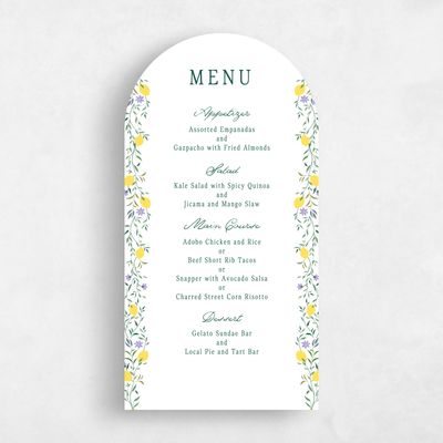 White Arch Wedding Menu - Brume