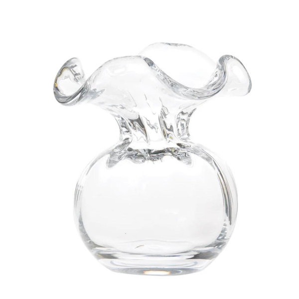 Hibiscus Glass Clear Bud Vase