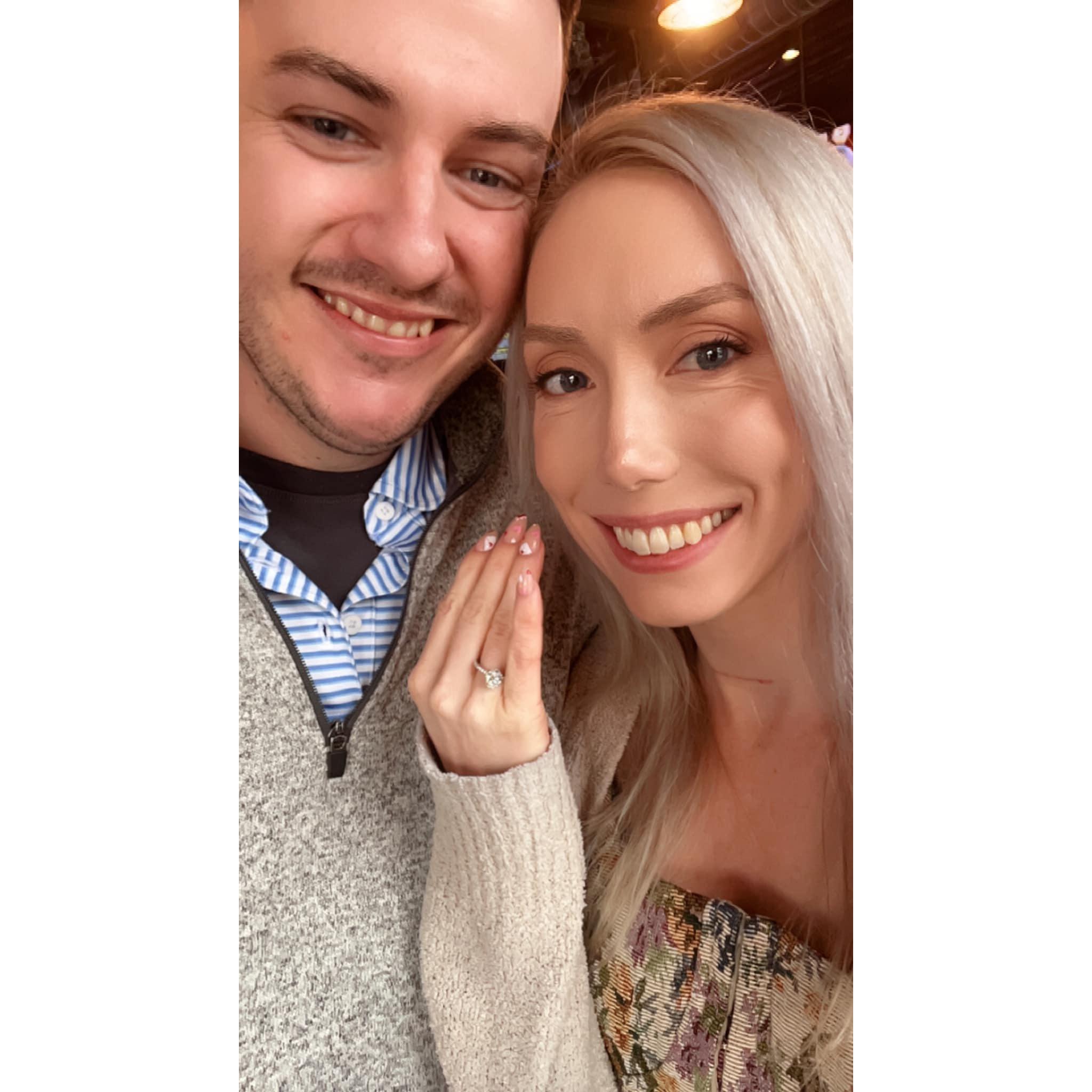 Impromptu engagement party at Knapp's Garage!