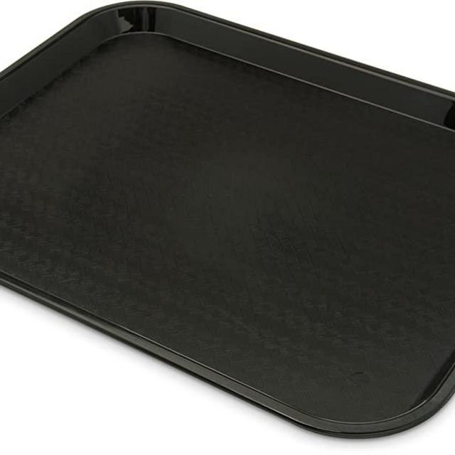 Carlisle FoodService Products Cafe Plastic Fast Food Tray, 14" x 18", Black