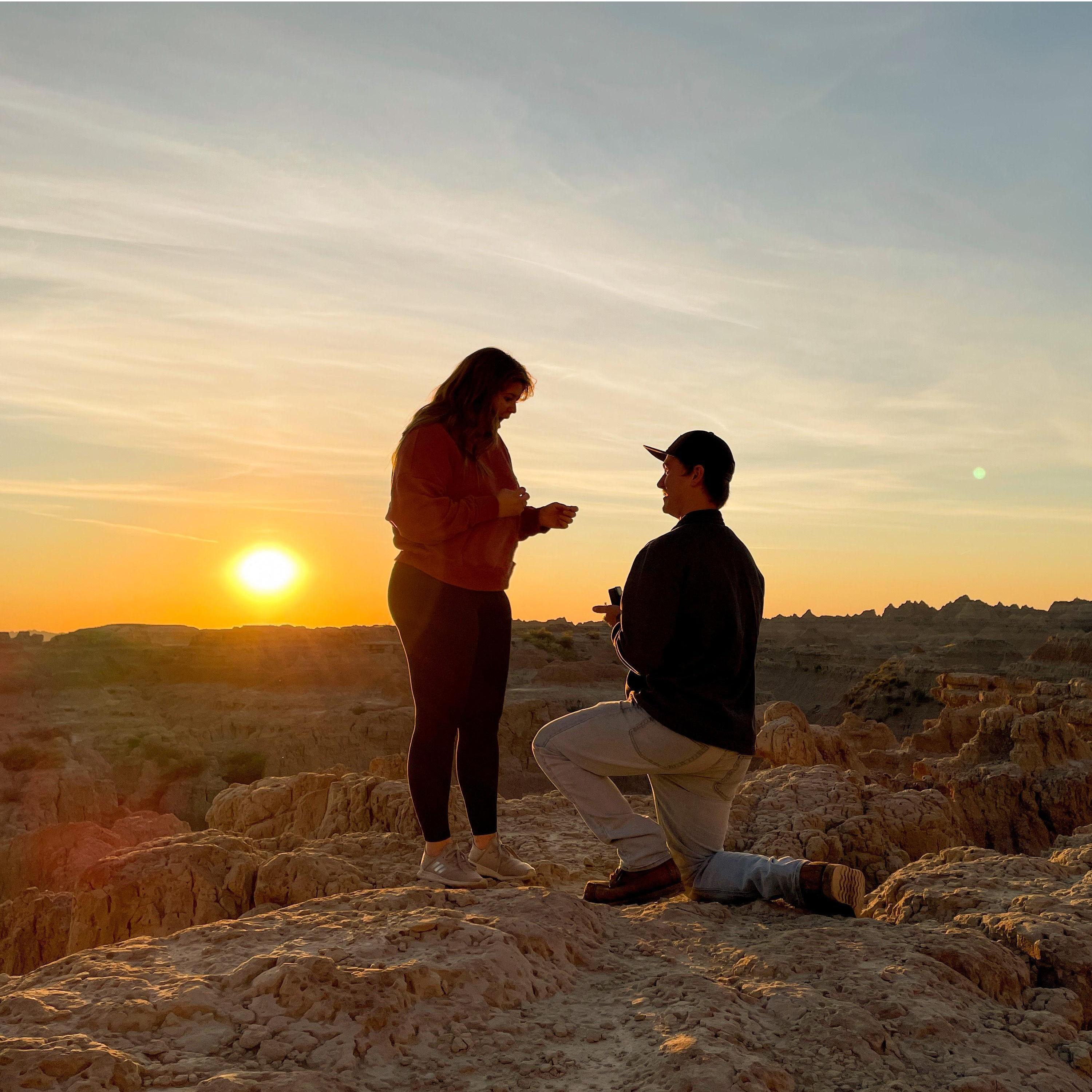 Sunrise proposal in the Badlands - 2021