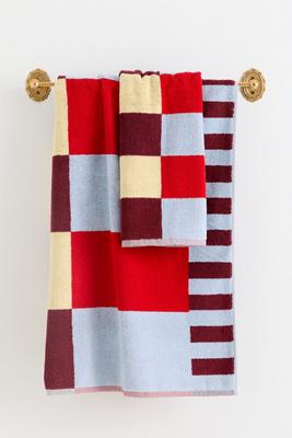 Damson Madder Cotton Woven Stripe Towel Collection