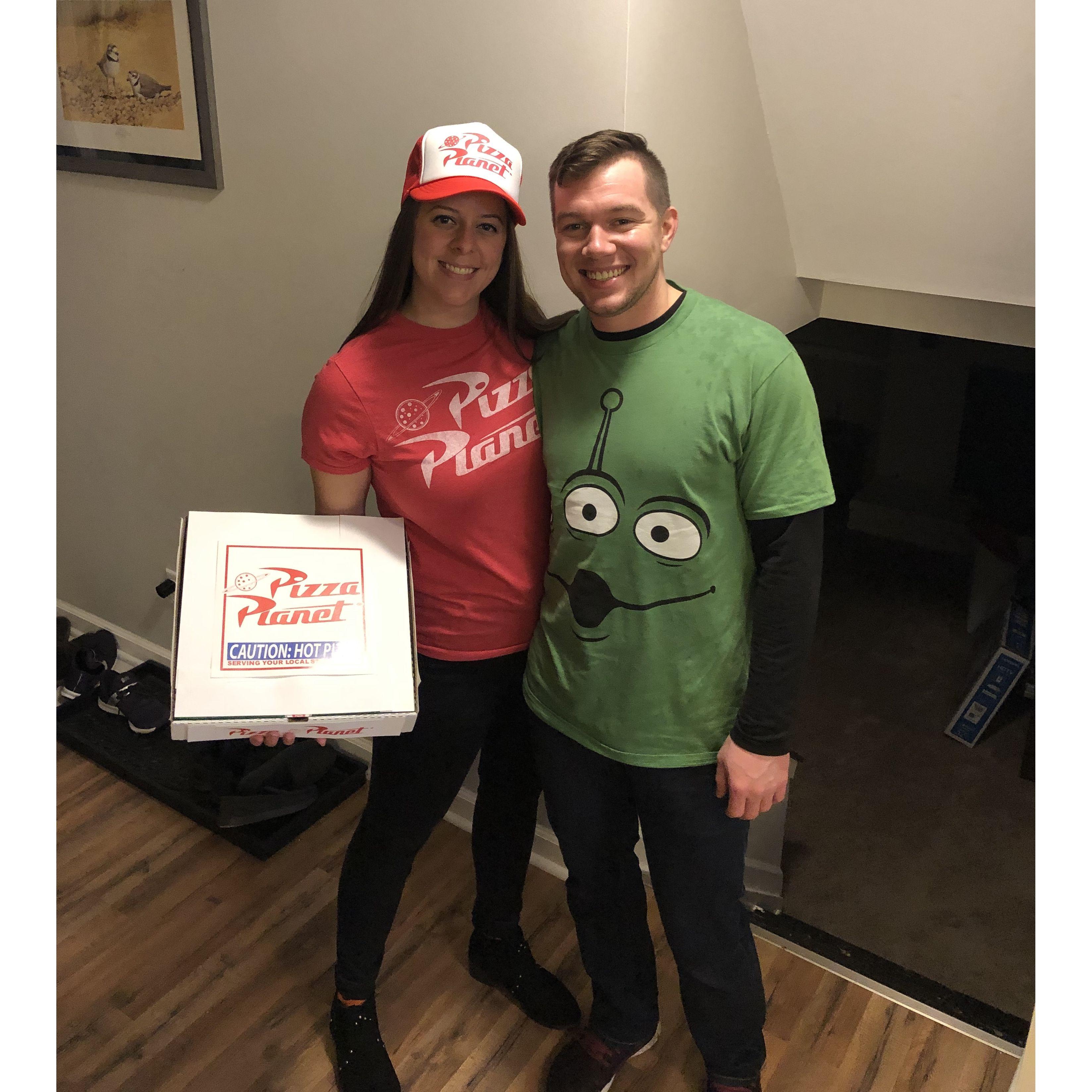 Our 1st Halloween together! Pizza Planet and an Alien from Toy Story! (2019)