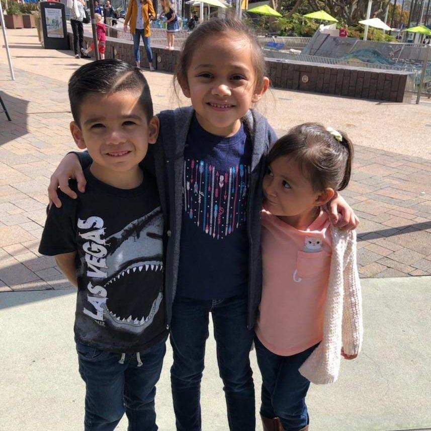 Adrian the ring bearer and Autumn and Sophia the flower girls.