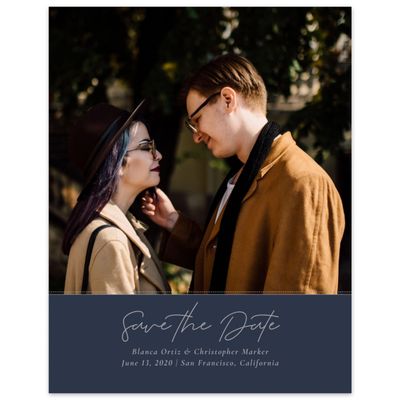 Blue Simple Wedding Digital Save the Date - Splendor Portrait