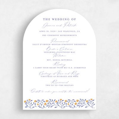 White Arch Wedding Program - Sabine