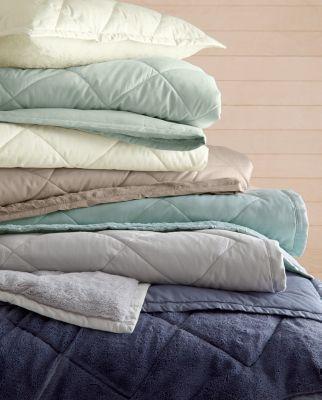 Garnet Hill Plush-Loft Blanket and Throw: Fountain Blue color