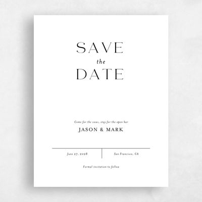 White Wedding Save the Date - Corao Portrait